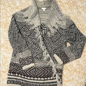 JJill Women's Black and Gray Sweater